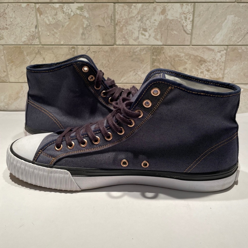 PF Flyers Center Hi Navy Blue Twill High Top Sneakers Mens 12 C24HW1DB - Picture 6 of 9